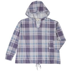 Como Blu Plus Check Hooded Sweatshirt