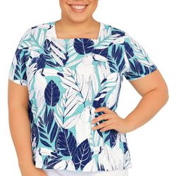 Alfred Dunner Plus Square Studio Short Sleeve Top