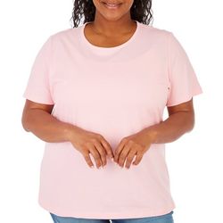 Coral Bay Plus Solid Classic Round Neck Short Sleeve Top