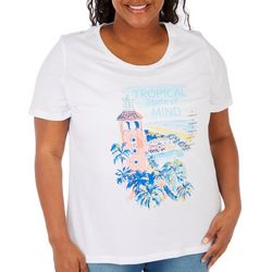 Coral Bay Plus Tropical State Embellished Short Sleeve Tee