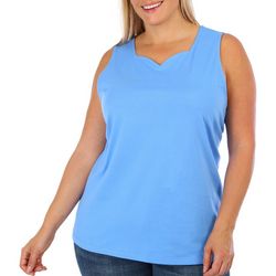 Coral Bay Plus Solid Sweetheart Tank Top