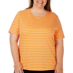 Coral Bay Plus Jewel Striped Short Sleeve Top