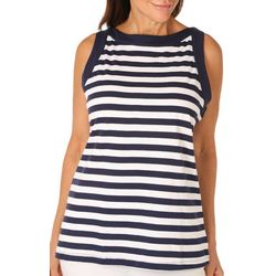 Coral Bay Plus Striped Boat Neck Sleeveless Top