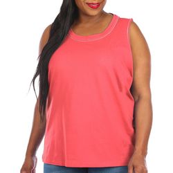 Coral Bay Plus Solid Embellished Round Neck Tank Top