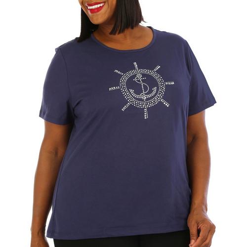 Coral Bay Plus Crew Jeweled Anchor Short Sleeve