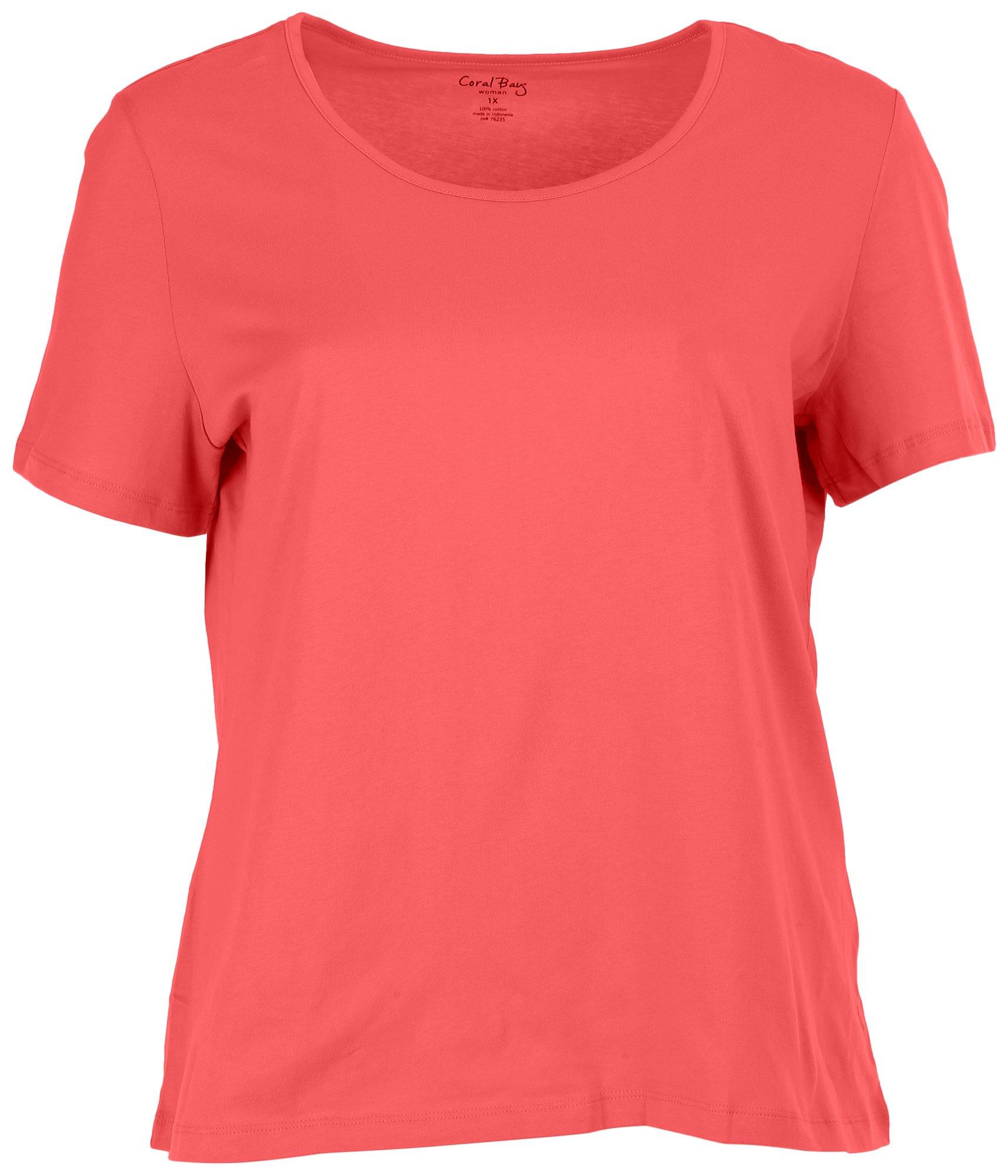Coral Bay Plus Solid Jewel Band Short Sleeve