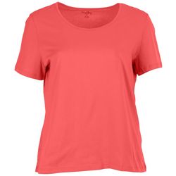 Coral Bay Plus Solid Jewel Band Short Sleeve Top
