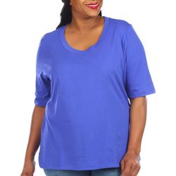 Coral Bay Plus Boat Neck Elbow Sleeve Top