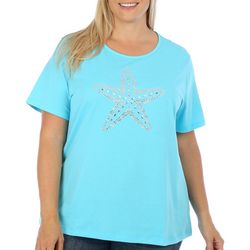Coral Bay Plus Jeweled Starfish Short Sleeve Top