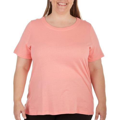 Coral Bay Plus Solid Round Neck Short Sleeve