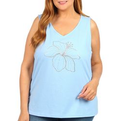 Coral Bay Plus Embellished Flower Sleeveless Top
