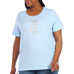 Coral Bay Plus Easter Bunny Sparkle Short Sleeve Top