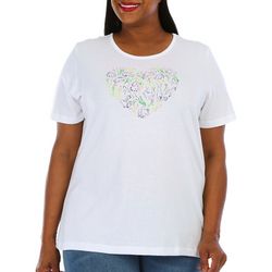 Coral Bay Plus Easter Bunny Heart Short Sleeve Top