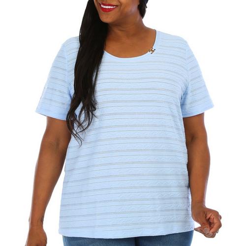 Coral Bay Plus Textured Short Sleeve O-Ring Top