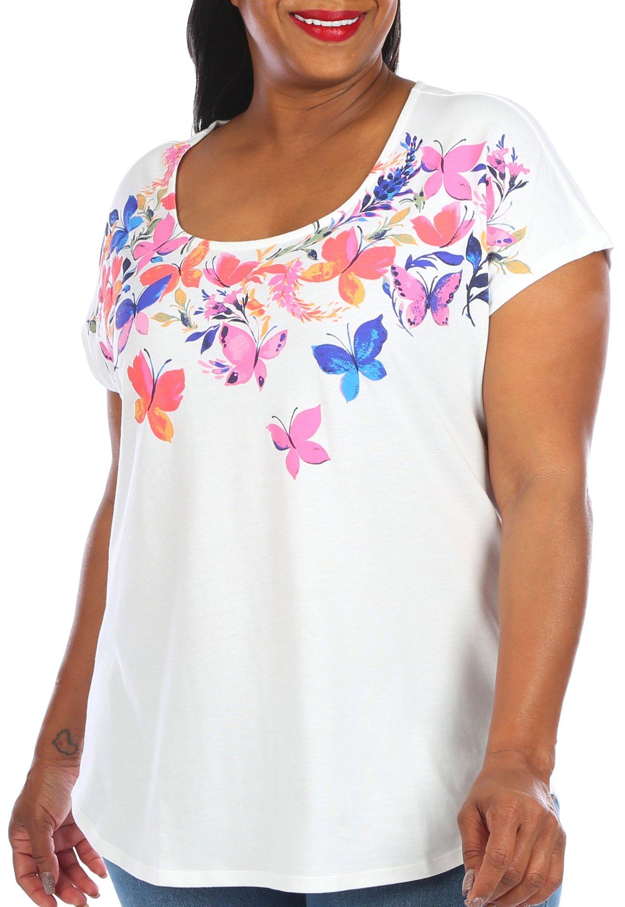 Coral Bay Plus Butterfly Dolman Short Sleeve Top