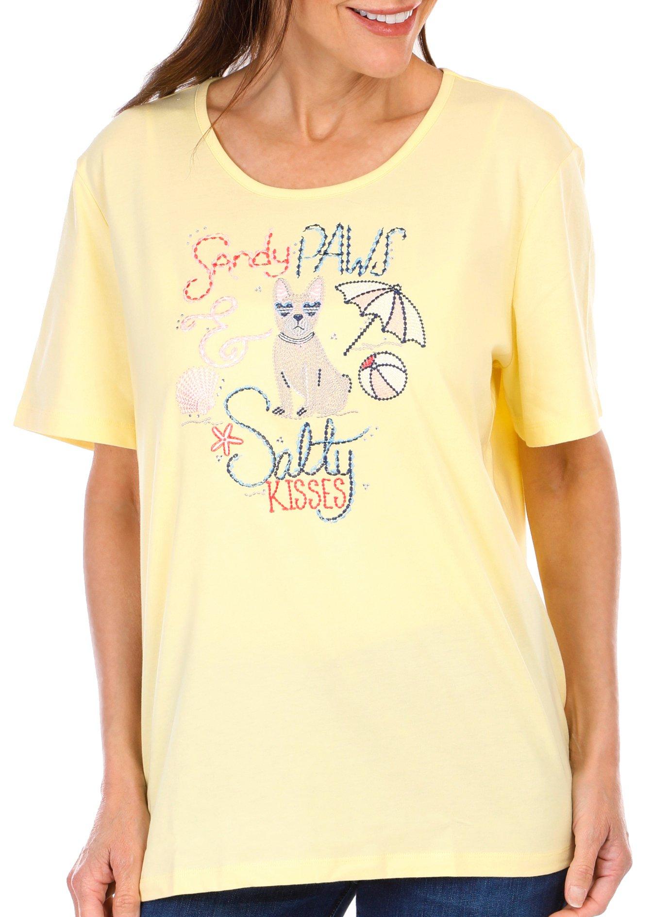 Coral Bay Plus Embroidered Sandy Paws Short Sleeve