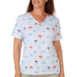 Coral Bay Plus Striped Americana Short Sleeve Top