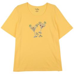 Coral Bay Plus Solid Jeweled Tropical Drink Short Sleeve Tee