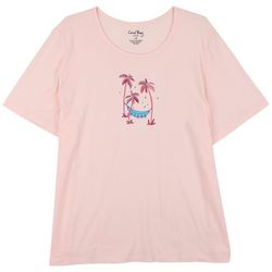 Coral Bay Plus Embroidered Hammock Short Sleeve Top