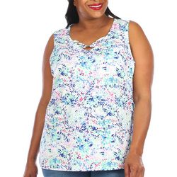 Coral Bay Plus Abstract Print Sleeveless Top