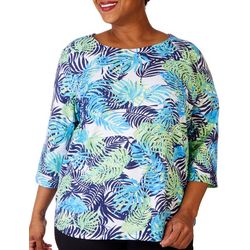 Coral Bay Plus Tropical 3/4 Sleeve Top