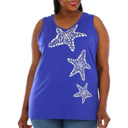 Coral Bay Plus Embellished Star Fish Sleeveless Top