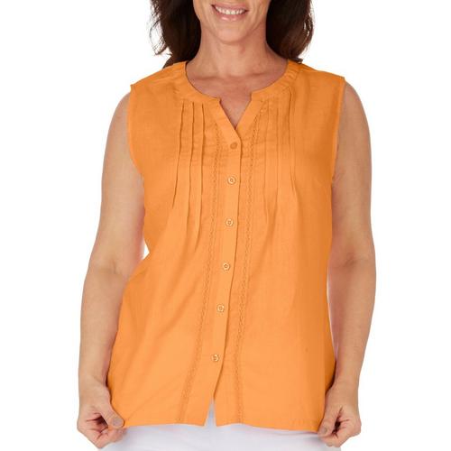 Coral Bay Plus Crocheted Trim Sleeveless Top