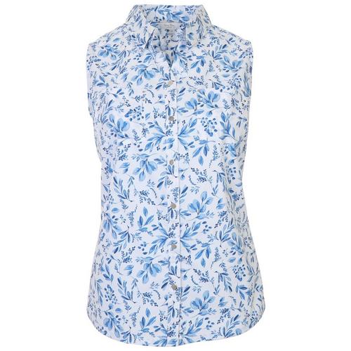 Coral Bay Plus Floral Knit2Fit Button Down Sleeveless