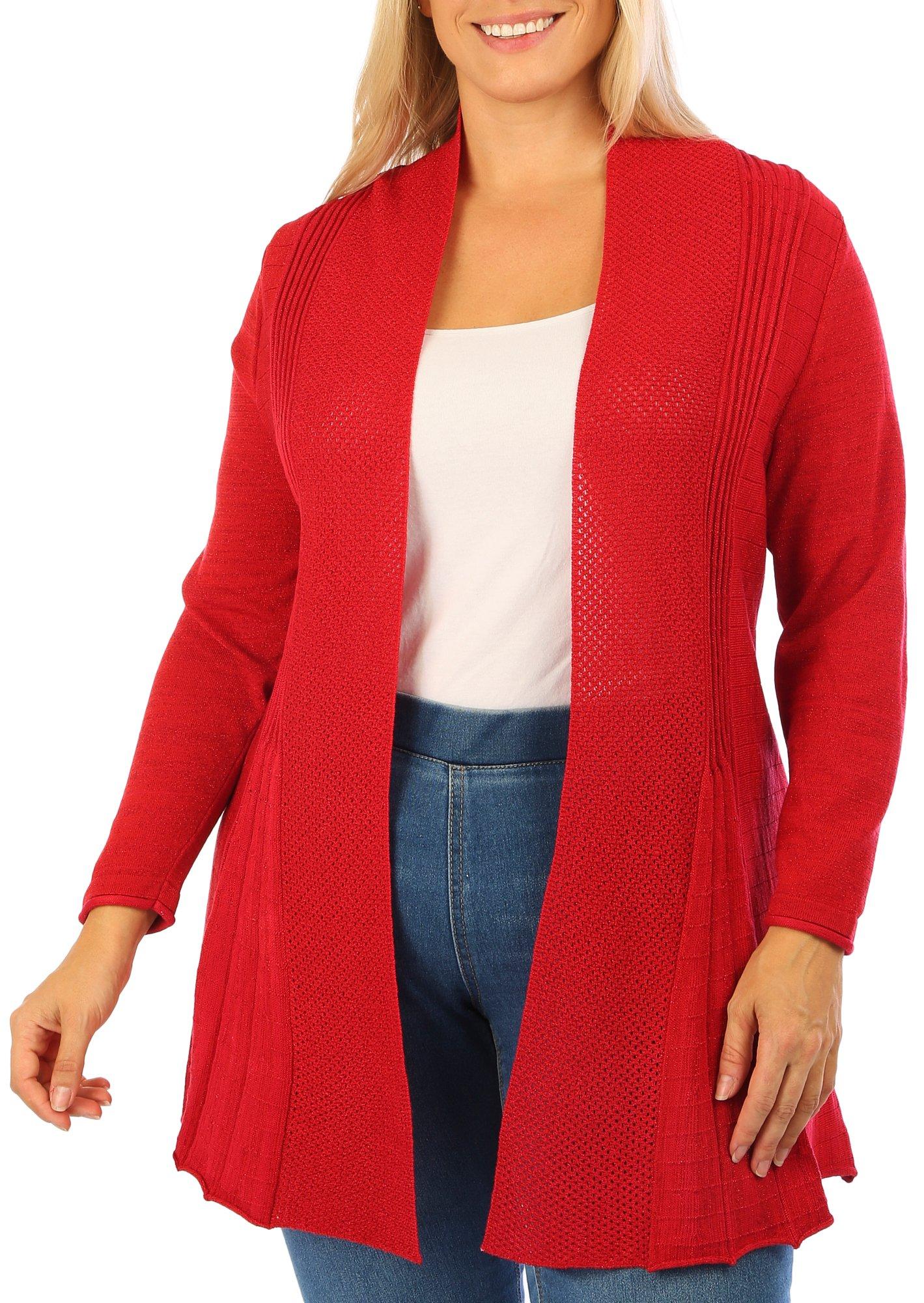 Plus Open Long Sleeve Cardigan