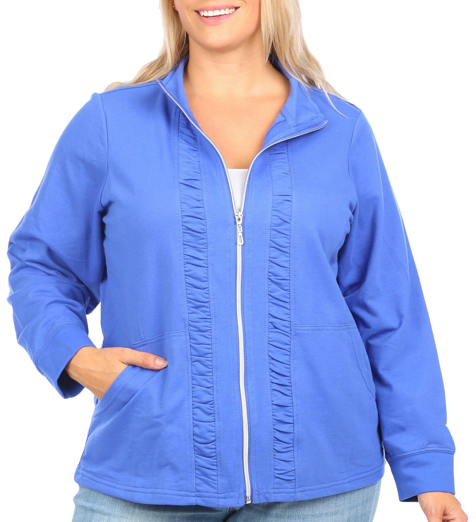 Coral Bay Plus Full Zip Ruched Panel Jacket