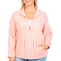 Coral Bay Plus Full Zip Ruched Panel Jacket