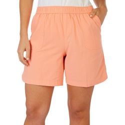 Emily Daniels Plus Sheeting Solid Pull-On 9 in. Shorts