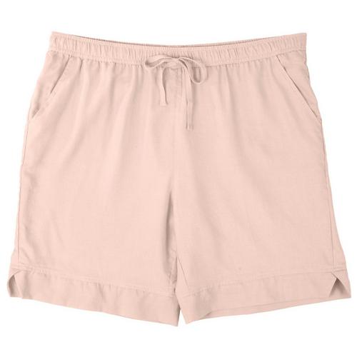 Coral Bay Plus Crossover Solid Drawstring Shorts