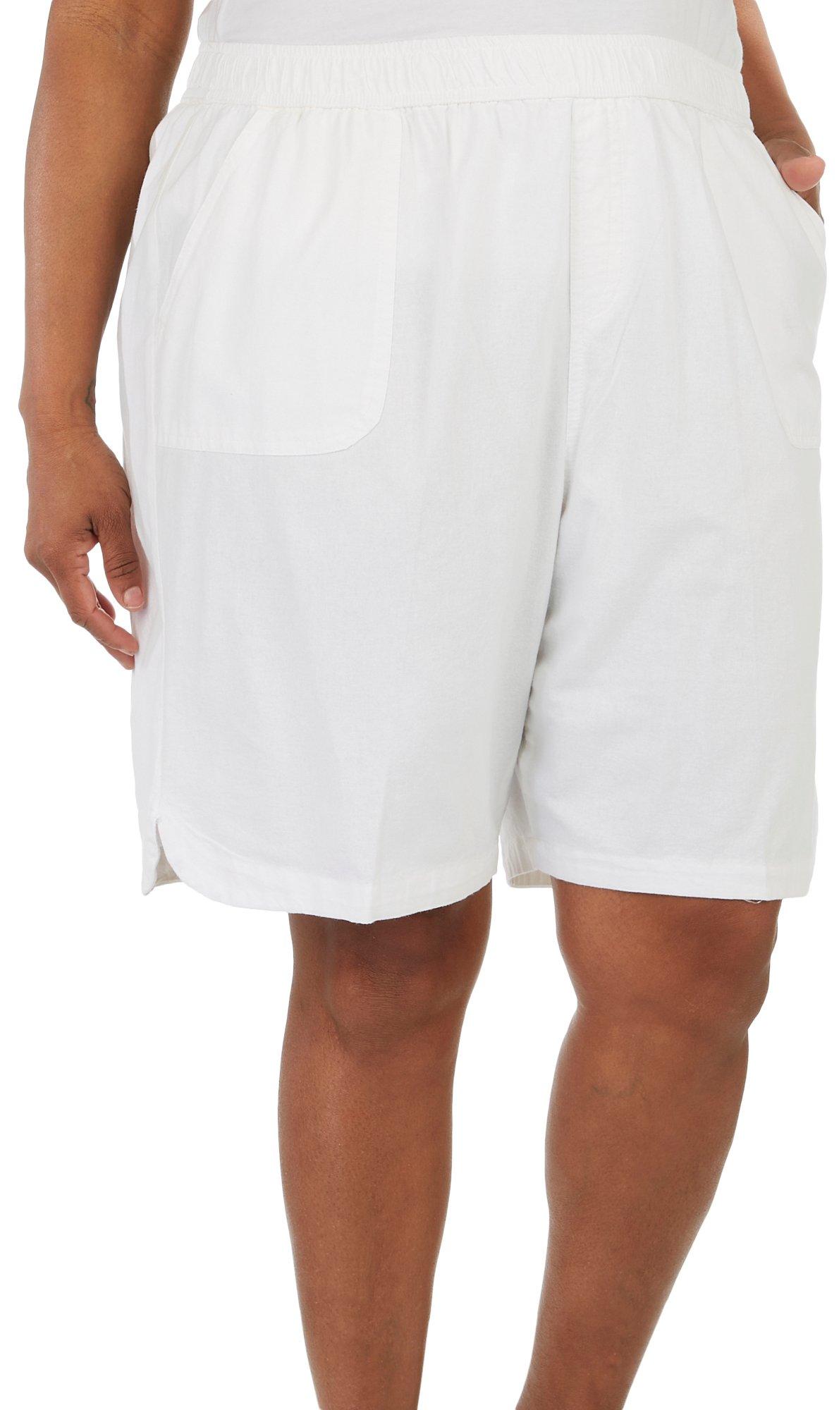 Coral Bay Plus 9 in. Solid Woven Shorts