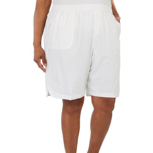 Coral Bay Plus 9 in. Solid Woven Shorts