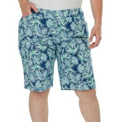 Plus Cateye 11 in. Floral Pattern Print Shorts