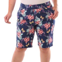 Coral Bay Plus 11 In. Floral Print Cateye Shorts
