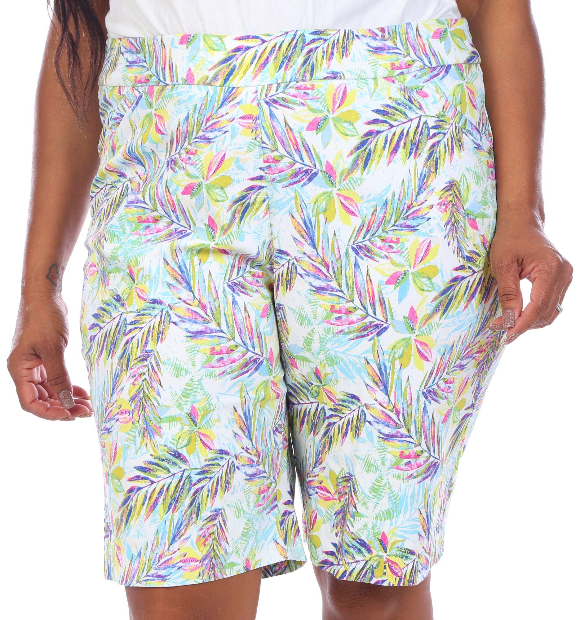 Coral Bay Plus 12 in. Palms Pull On Shorts