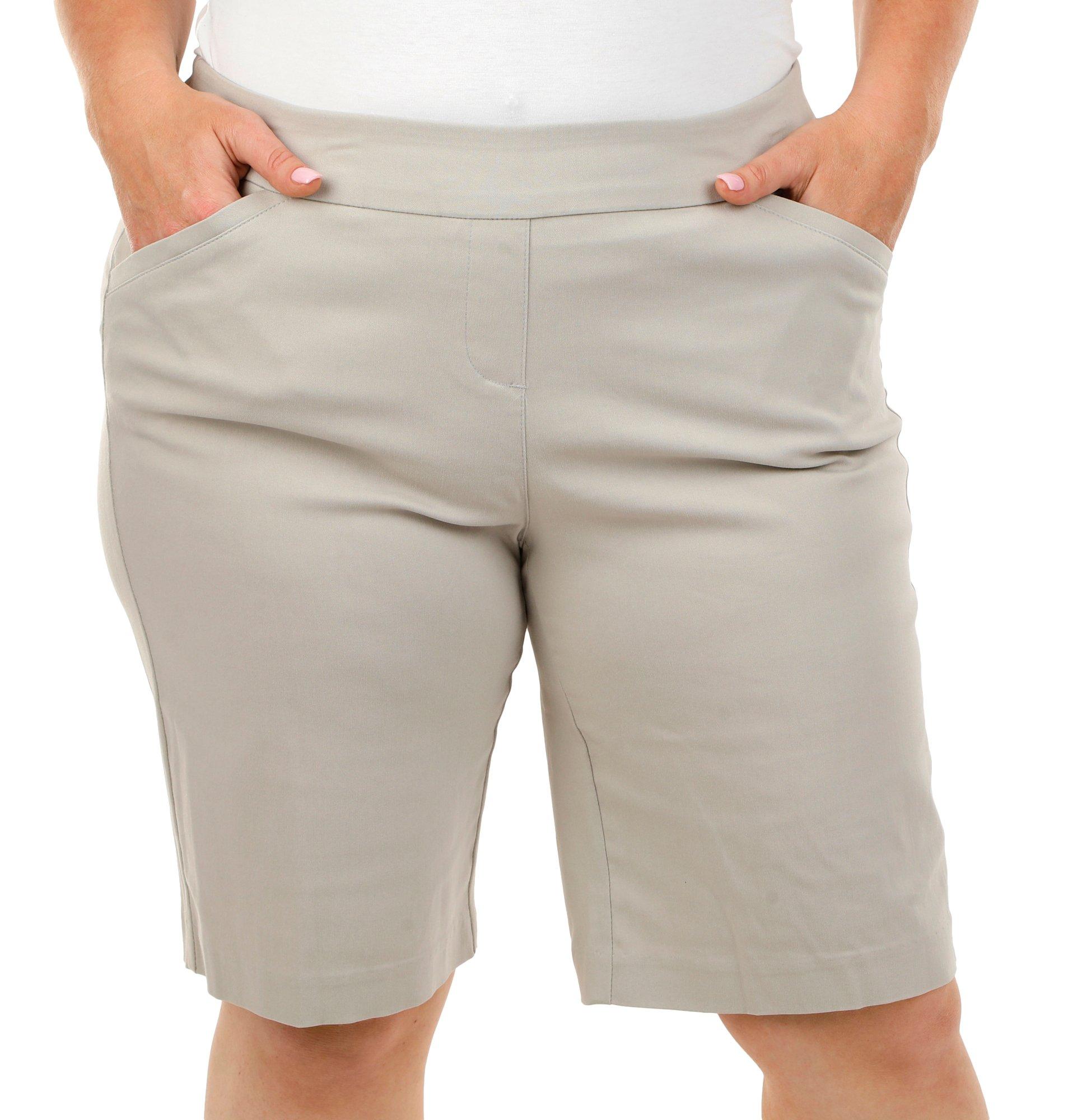 Coral Bay Womens Favorite Fit Slimming Solid Pocket Shorts