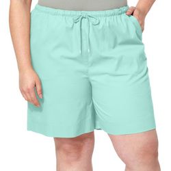 Coral Bay Plus The Everyday Solid Drawstring Twill Shorts