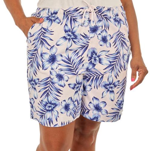 Coral Bay Plus 6.5 in. Tropical Print Twill