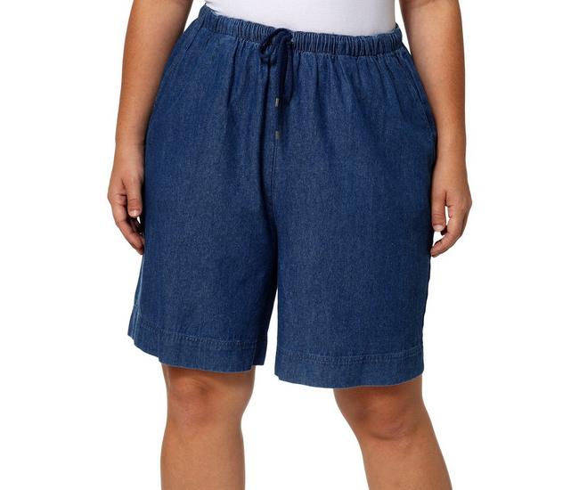 Women's Lee 14 14P Petite Large Blue Shorts Capri Skimmer Pull On