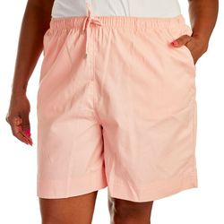 Coral Bay Plus 7 in. Drawstring Twill Solid Shorts