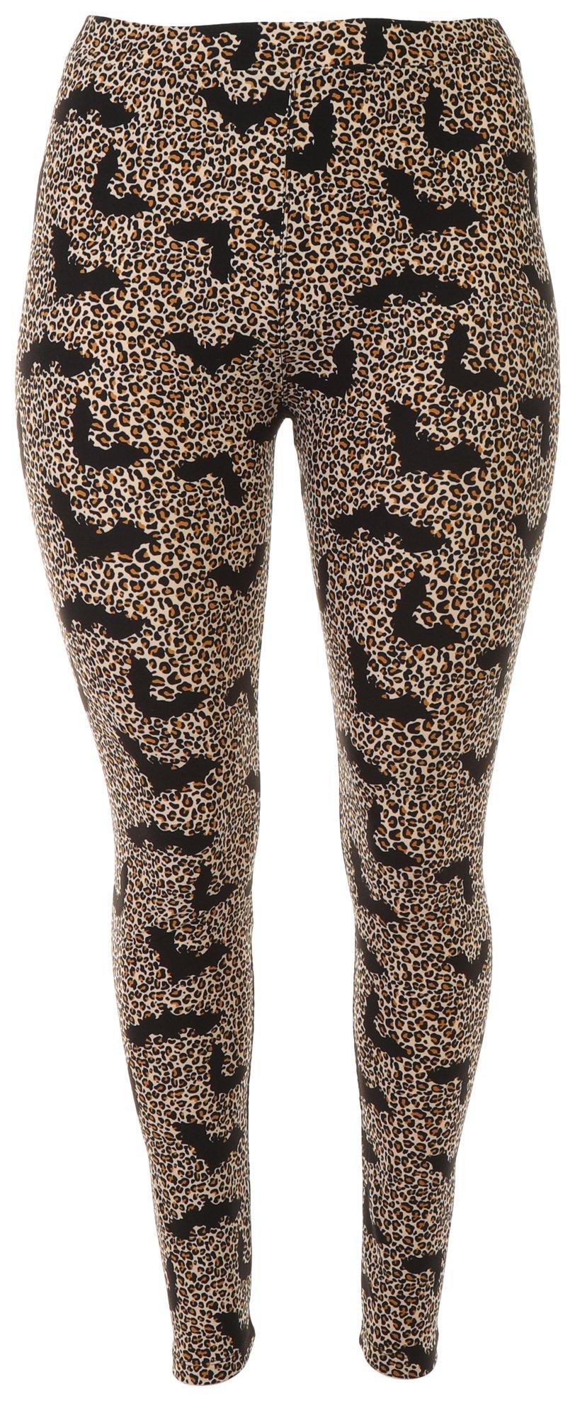 Chances R Plus Halloween Animal Print Bat Leggings