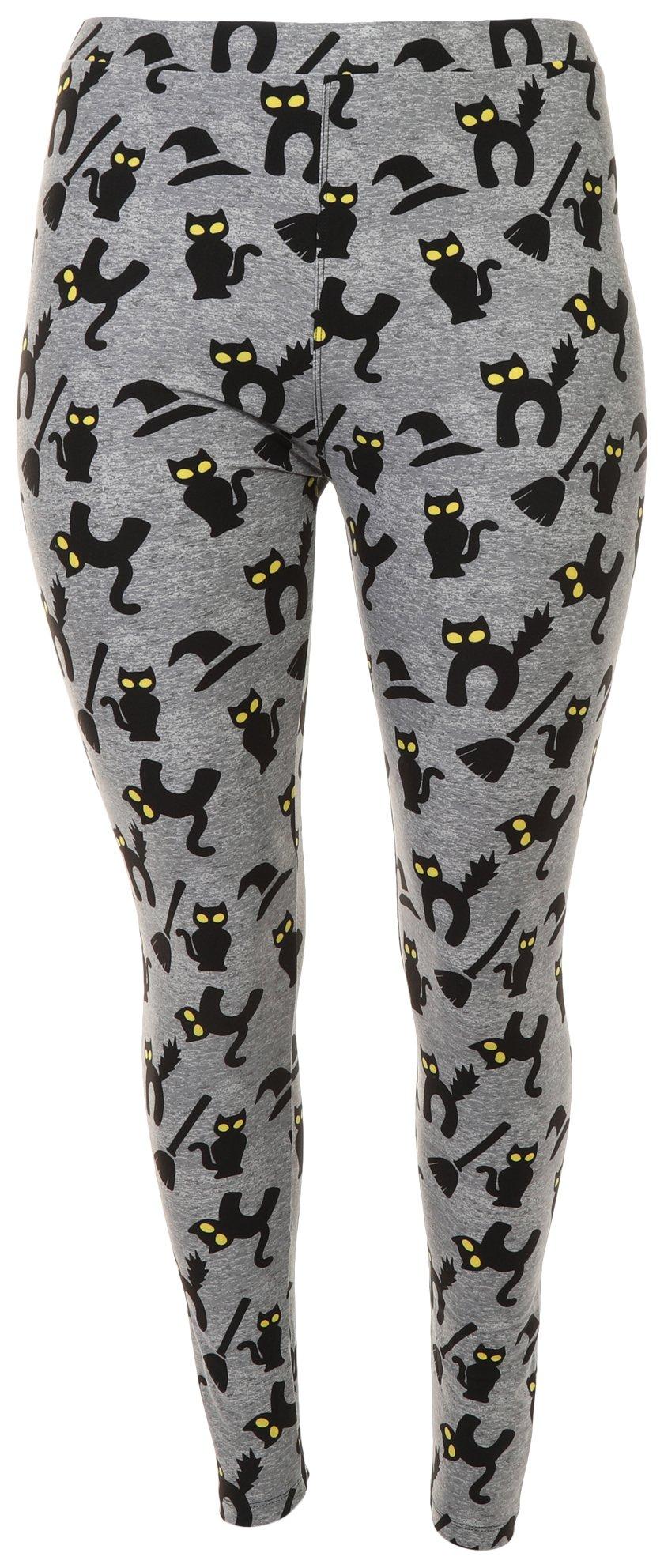 Chances R Plus Halloween Black Cat Leggings
