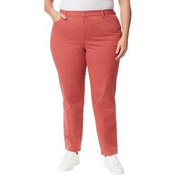 Plus 28 in. Solid Tapered Amanda Short Jeans