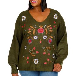 Bunulu Plus Embroidered Embellished Sweater