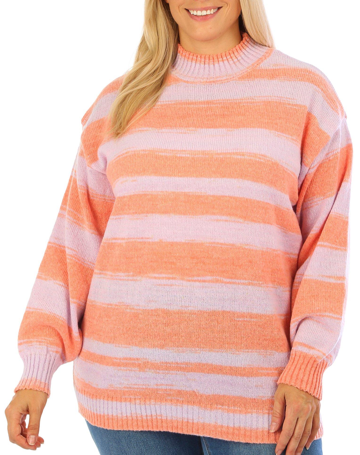 Bunulu Plus Stripes Pull Over Long Sleeve Sweater