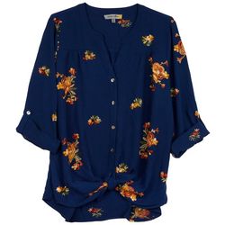 Figueroa and Flower Plus Embroidered 3/4 Sleeve Top