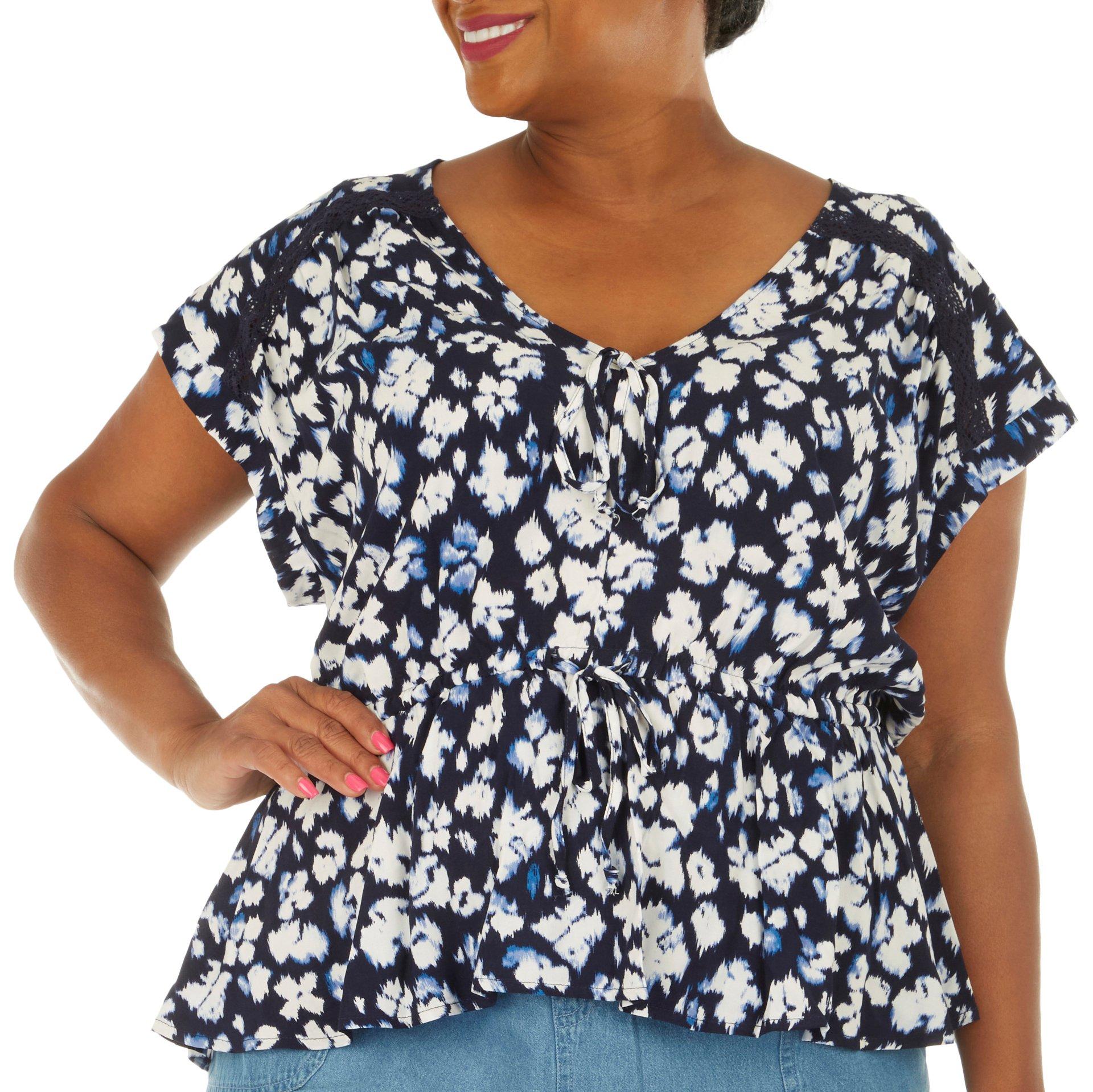 Plus Peplum Short Sleeve Top